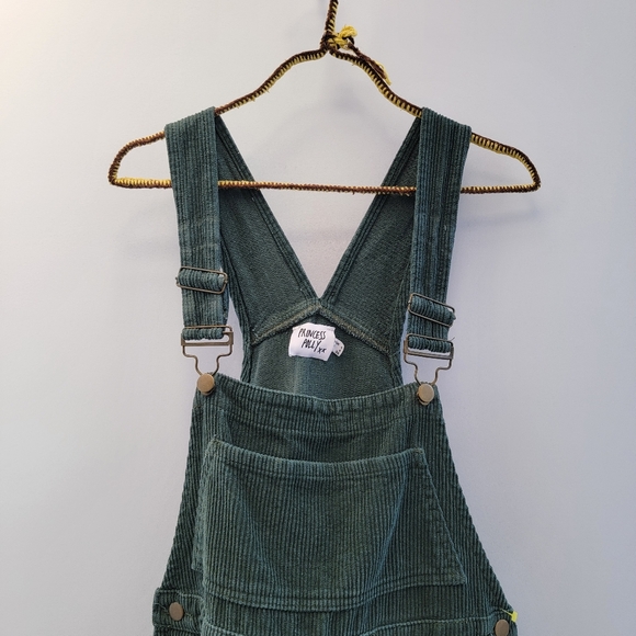 Princess Polly Kacey Ribbed Corduroy Shortall Size 4 Coveralls Hunter Green - Picture 3 of 13